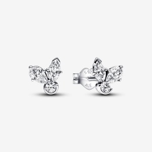 Pandora Sparkling Herbarium Cluster Stud Earrings Silber | 532XKFZIW