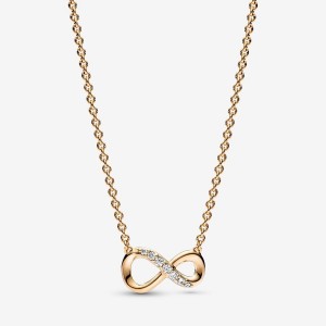 Pandora Sparkling Infinity Collier Necklace Gold | 105INMBCW