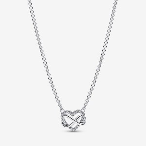 Pandora Sparkling Infinity Heart Collier Necklace Silber | 150JBCMUQ