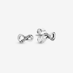 Pandora Sparkling Infinity Stud Earrings Silber | 175DOPJNF