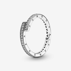 Pandora Sparkling Overlapping Ring Silber | 916OJSXQZ