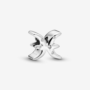 Pandora Sparkling Pisces Zodiac Charm Silber | 253ZLYFGI