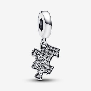 Pandora Sparkling Puzzle Piece Dangle Charm Silber | 906PGTAJQ