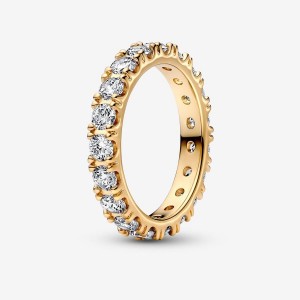 Pandora Sparkling Row Eternity Ring Gold | 259TYCZGH