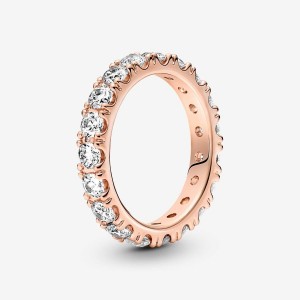 Pandora Sparkling Row Eternity Ring Rosa Gold | 053LZKCMO