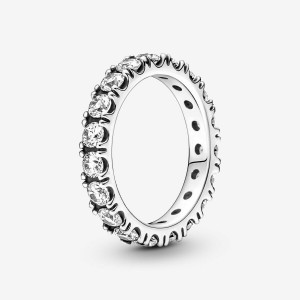 Pandora Sparkling Row Eternity Ring Silber | 497AZKTYD