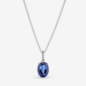 Pandora Sparkling Statement Halo Pendant Necklace Silber | 341NFXLSI