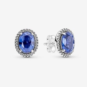 Pandora Sparkling Statement Halo Stud Earrings Silber | 702UFDYZG