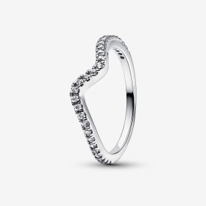 Pandora Sparkling Wave Ring Silber | 085YSUFCH