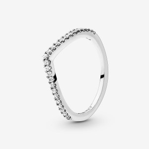 Pandora Sparkling Wishbone Ring Silber | 176IHFCBL