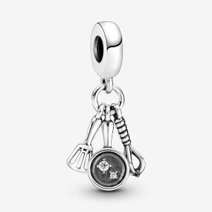 Pandora Spatula, Frying Pan & Whisk Dangle Charm Silber | 579NSQGMF