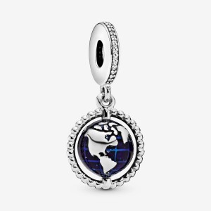 Pandora Spinning Globe Dangle Charm Mehrfarbig | 597NXLETG
