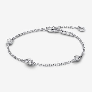 Pandora Station Chain Bracelet 0.30 carat tw Sterling Silver Silber | 870JVDEKR