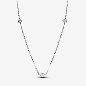 Pandora Station Necklace 0.30 carat tw Sterling Silver Silber | 432EJIHZX