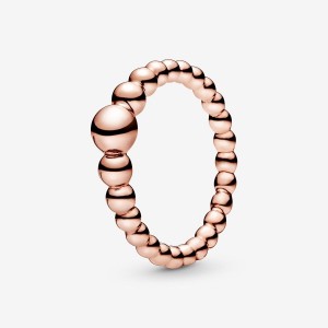Pandora String of Beads Ring Rosa Gold | 869OXBKVQ