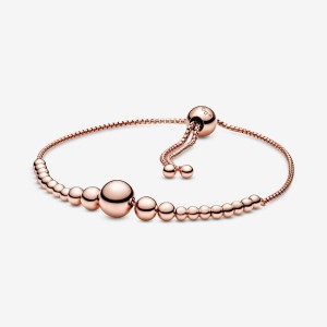 Pandora String of Beads Slider Bracelet Rosa Gold | 947CWUPVT