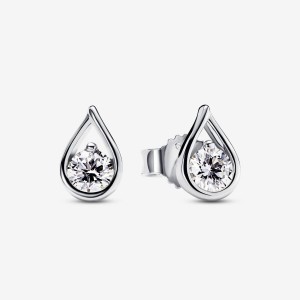 Pandora Stud Earrings 0.50 carat tw Sterling Silver Silber | 953UGJHSO
