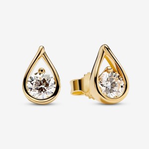 Pandora Stud Earrings 1.00 carat tw 14k Gold Gold | 926QARCXZ