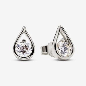 Pandora Stud Earrings 1.00 carat tw 14k White Gold Weiß Gold | 723EPAGLM
