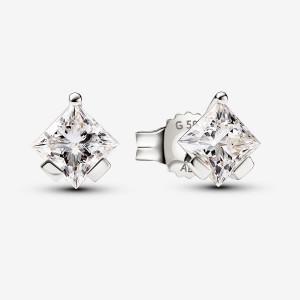 Pandora Stud Earrings 1.00 carat tw 14k White Gold Weiß Gold | 762JZTUBQ