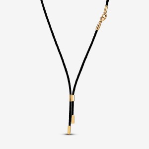 Pandora Talisman Cord Necklace Recycled Polyester Gold | 457IRGQNB