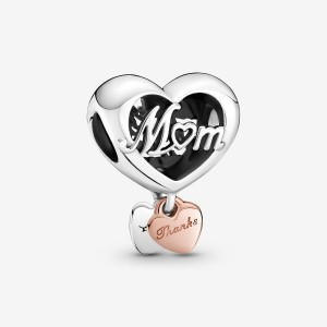 Pandora Thank You Mum Heart Charm Mehrfarbig | 459QOEAMU