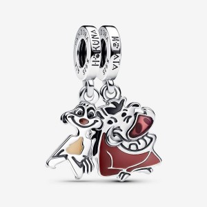 Pandora The Lion King Timon & Pumbaa Splittable Dangle Charm Silber | 207YGTVBR