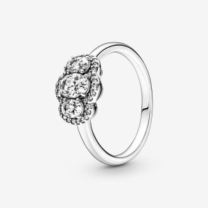 Pandora Three Stone Vintage Ring Silber | 718LEGHYN