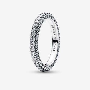 Pandora Timeless Pave Single-row Ring Silber | 329BSYVGE