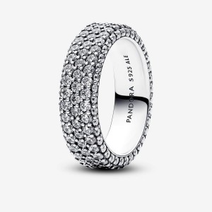 Pandora Timeless Pave Triple-row Ring Silber | 863DAOTLW