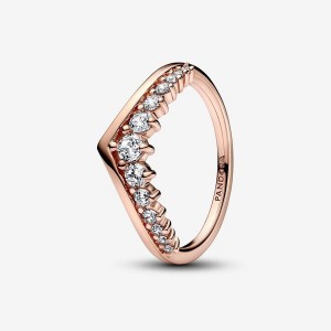 Pandora Timeless Wish Floating Pave Ring Rosa Gold | 479FWLXGI