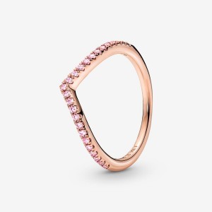 Pandora Timeless Wish Sparkling Pink Ring Rosa Gold | 027JAFGNE