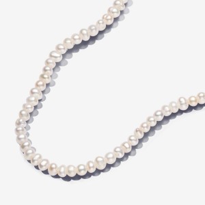 Pandora Treated Freshwater Cultured Pearls T-bar Collier Necklace Gold | 167OWTBYI