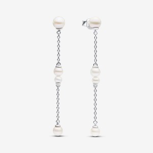 Pandora Treated Freshwater Cultured Pearl Drop Earrings Silber | 182DUOGVR