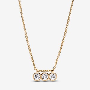 Pandora Triple Bezel Pendant Necklace 0.45 carat tw 14k Gold Gold | 734KGXPSA