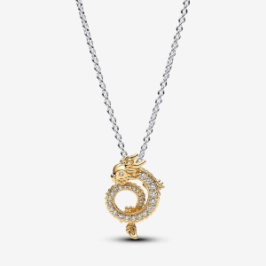 Pandora Two-tone Chinese Year of the Dragon Collier Necklace Mehrfarbig | 694EDKPUF