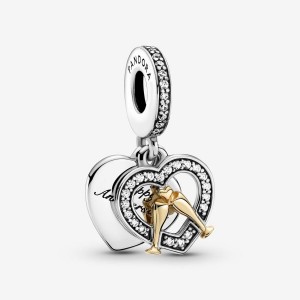 Pandora Two-tone Happy Anniversary Dangle Charm Mehrfarbig | 486JVWOIQ