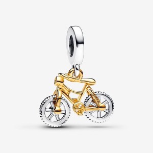 Pandora Two-tone Spinning Wheels Bicycle Dangle Charm Mehrfarbig | 817FJONGA