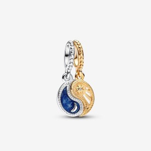 Pandora Two-tone Splittable Sun & Moon Dangle Charm Mehrfarbig | 153WZRXYQ