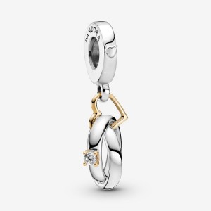 Pandora Two-tone Wedding Rings Dangle Charm Mehrfarbig | 371TMQRWU