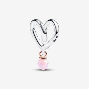 Pandora Two-tone Wrapped Heart Charm Mehrfarbig | 105ODVRFC