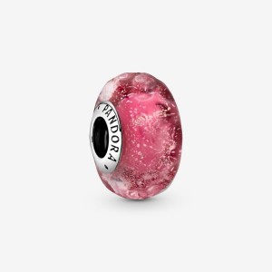 Pandora Wavy Fancy Pink Murano Glass Charm Silber | 905OUPDZT