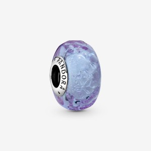 Pandora Wavy Lavender Murano Glass Charm Silber | 214FQPJUK