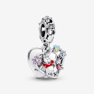 Pandora Winnie the Pooh & Piglet Double Dangle Charm Silber | 269LEIVFN