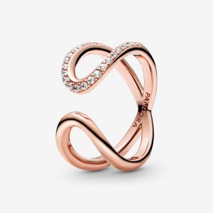 Pandora Wrapped Open Infinity Ring Rosa Gold | 458HWQZIV